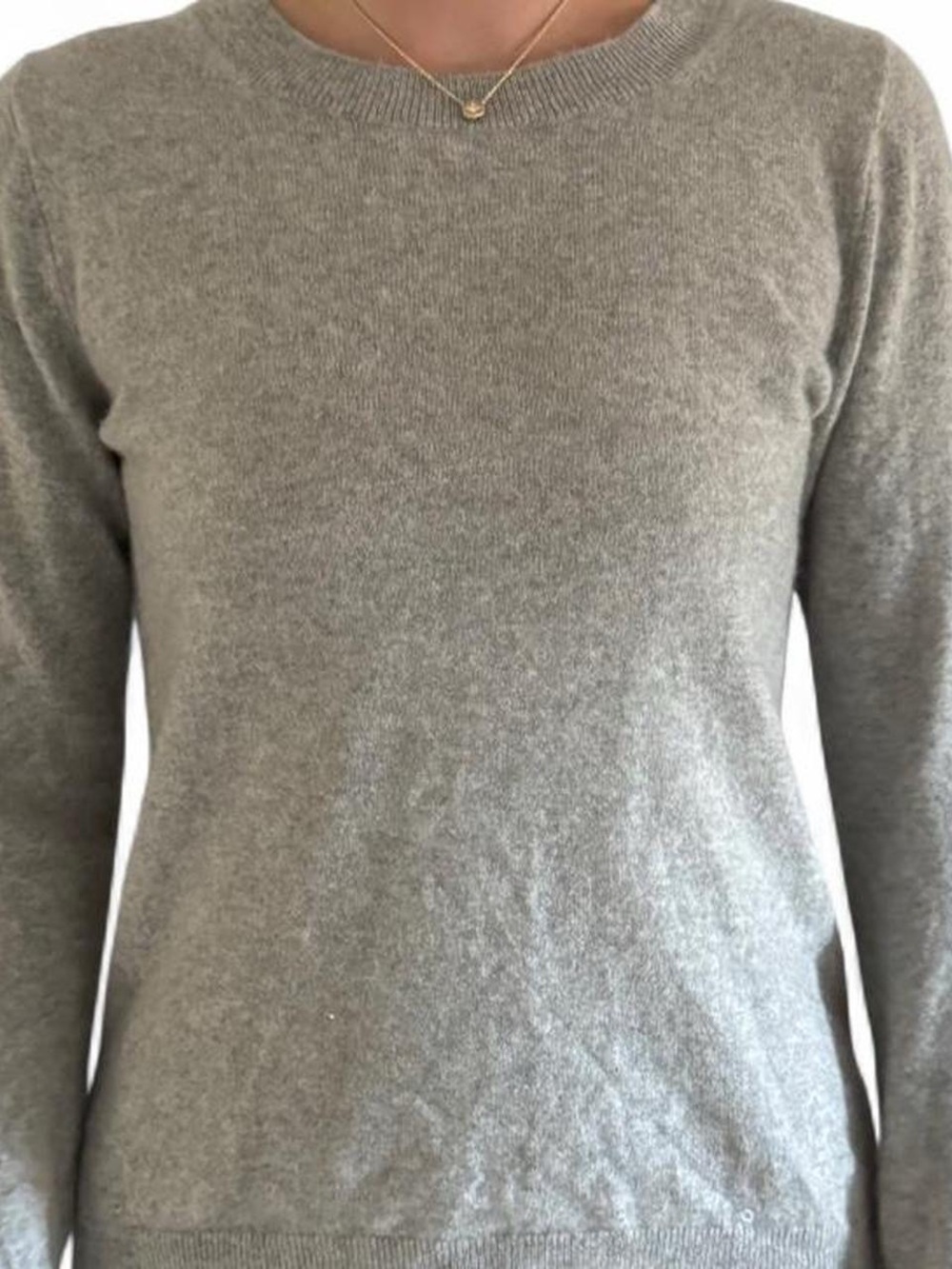 J. Crew Women's Heather Gray Crewneck Cashmere Sweater
